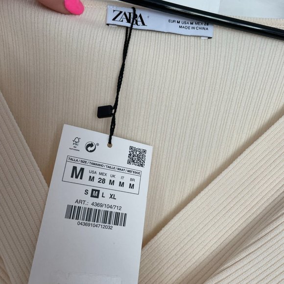 NWT Zara Long Sleeve Midi Knit Dress - Picture 6 of 6